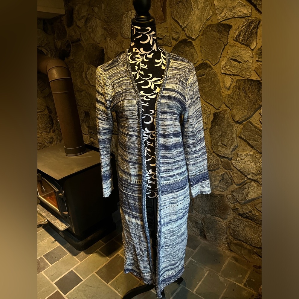 Billabong Blue & White Knit Cardigan M